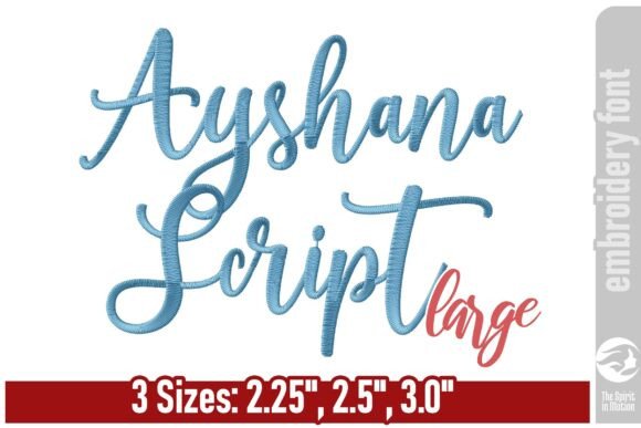 Ayshana Script Font - Large: Elegant Embroidery