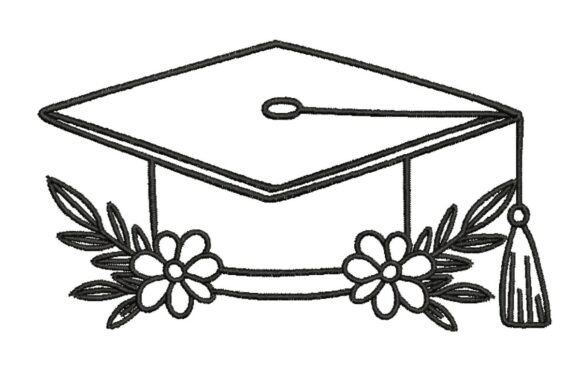 Floral Grad Cap: A Stylish Embroidery Design for Gifts